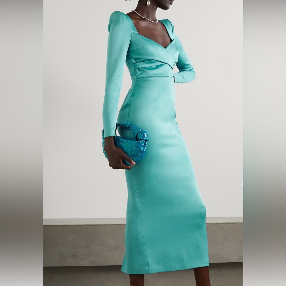 Alex Perry Elegant Teal Long Sleeve Dress